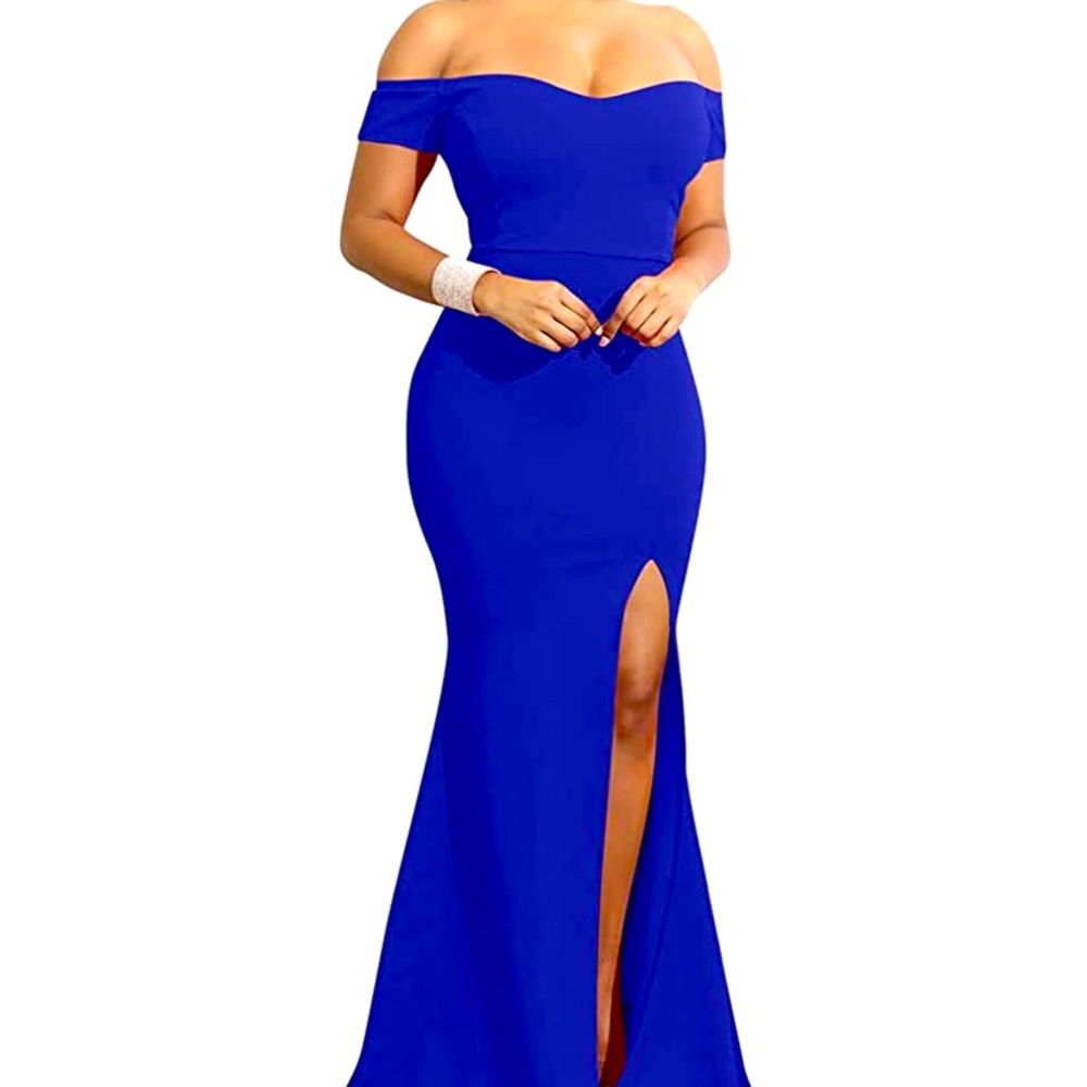 Off the shoulder brand new blue dress